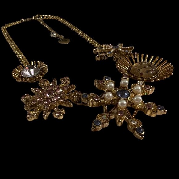 Betsey Johnson Gold Tone Winter Wonderland Holiday Rhinestone Statement … - Picture 10 of 15